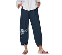 Pantalon Lin Femme Pantalon Fluide Femme Baggy Été Blanc Pantacourt Léger Ete Grande Taille Corsaire Jogging Elastique Toile Aéré Bas De Survetement Indien Xxl Tailleurs Pantalons Large Noir Sarouel