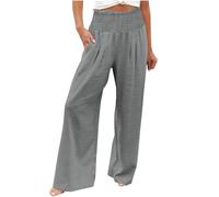 Pantalon Lin Femme Taille Elastique Pantalons Fluide Vente Flash Décontractés Léger Respirant Ample Pantalon Large Femmes Soldes D'Été Vetement Mode Pantalons Offre de Printemps Été Pants Pas Cher