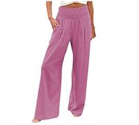 Pantalon Lin Grande Taille Femme, Ensemble Ete, Pantacourt, Large Uni Décontracté Travail Portefeuille Vêtements Chic Ete Fluide Bouffant Mode D'été Pantalon Cargo Femme, M