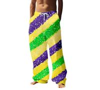 Pantalon Lin Homme Imprimé Carnaval Pantalon Homme Décontracté Motif Festif Quatre Saisons sans Étiquette Jogging Fête Brésil M80