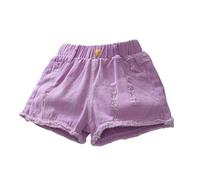 Pantalon Lin, Short en Jean Fin Et Ample pour Filles Style DéContracté Et Tendance éTé
