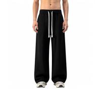 Pantalon Long en Maille Ample Extensible, Coupe Droite, orné de Rubans, col | Survêtement Marron Homme Jean Polaire Smoking Pluie Style Course Huilé Le Multipoches Complet Mec