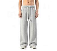 Pantalon Long en Maille Ample Extensible, Coupe Droite, orné de Rubans, col | Survêtement Marron Homme Jean Polaire Smoking Pluie Style Course Huilé Le Multipoches Complet Mec