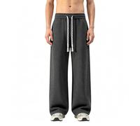 Pantalon Long en Maille Ample Extensible, Coupe Droite, orné de Rubans, col | Survêtement Marron Homme Jean Polaire Smoking Pluie Style Course Huilé Le Multipoches Complet Mec