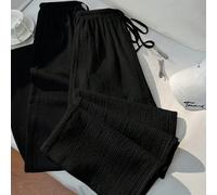 Pantalon long femme coupe droite slim, style chic français décontracté, ensemble classique noir et blanc, design minimaliste à la mode, polyvalent pour le trajet quotidien, assorti à tout, nouvel été 