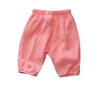 Pantalon long pour bébé garçon et fille en coton et lin élastique basique Harem Pantalon bouffant Pantalon de jogging décontracté Jack & Junior, Rose, 12-18 mois