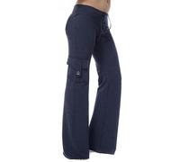Pantalon long pour femme - Taille haute - Extensible - Push Up - Rehausseur de fesses - Pantalon de yoga ample - Taille élastique - Pantalon de jogging pour femme avec poches latérales et cordon de