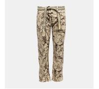 Pantalon madre perla 7/8 imprimé avec ceinture tissée éthnique Femme PLEASE M