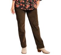 Pantalon marron en velours côtelé pour femme - Jambe droite - Pantalon ample et confortable avec poches - Pantalon de travail vintage en cordon - Pantalon de jogging épais - Pantalon de jogging