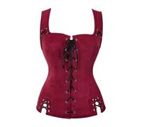 Pantalon médiéval pour enfant et femme - Costume de cosplay Bodice Tanks The Medieval Court Gentlemen Wore Stage Costumes avec manteau Costume de cosplay Padme (rouge, L)