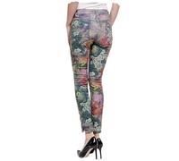 Pantalon Miro Boho Chic Lanzarote Pantalon Réversible Polyvalent. Structure Jean Basique, Deux Poches Arrière, Pantalon Femme Jeans Jean Femme Fleurs/Gris M