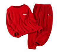 Pantalon moelleux pour femme comme tenue d'hiver confortable avec poignets Relaxed Fit pour un maximum de confort, rouge, M