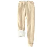 Pantalon Molleton Chaud Femme - Pantalon Chaud en Polaire Bottoms Couleur Pure Vetement avec Cordon De Serrage Survêtement Décontracté Pantalons Confortable Pant Hiver Pants Doublé Sherpa Pant