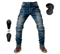 Pantalon Moto Homme Homologué, Jean Moto Homme Stretch, Protection Moto de DeuxièMe GéNéRation, Marquage CE (EN1621-1:2037)
