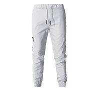 Pantalon Moto Homme Jean Stretch Pantalon Homme Mous Et Doux Hivernal Robuste Et Léger Usage Quotidien Cargo À Taille Élastique Avec Poches ples Tissu Confortable Résistant Durable (A-Grey, XXXXL)