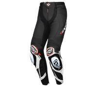 Ixon Vortex 3 Pantalon en cuir de moto, noir-blanc, taille M