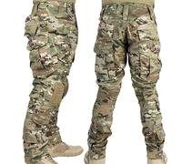 Pantalon Multicam + genouillères pour hommes, pantalon de Combat tactique Cargo camouflage, vêtements d'entraînement et de chasse, pantalon de Sport respirant à séchage rapide Python arrière
