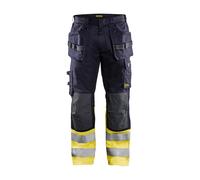 Pantalon multinormes inhérent avec poches flottantes Marine/Jaune-Fluo 14891512 - Taille au choix