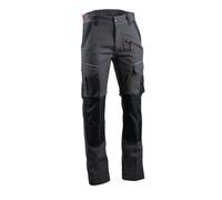Pantalon multipoches stretch + poches genoux COSMOS GRIS NOIR - LMA LEBEURRE - 1806 52