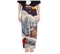 Pantalon Noel Femme,Pantalon décontracté en Flanelle Double pour Femme - Confort Ultime et Style Polyvalent pour Automne et Hiver édition 2024 (Multicolour, XXL)