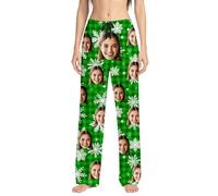 Pantalon Noel Femme,Pantalon décontracté imprimé Noël pour Femme - Tenue Polyvalente et Tendance idéal pour Les activités Quotidiennes et Les Sorties Professionnelles (Green, XXXL)