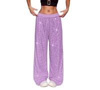 Pantalon Paillette Femme De Soirée Cocktail Strass Disco Métallique Droit Legging Noir Chic Et Elegant Vetement Annee 80 Tenue Style Décontracté Éléphant Déguisement Année Long Extensible Carnaval