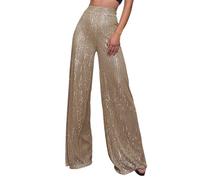 Pantalon Paillette Femme De Soirée Cocktail Strass Disco Métallique Droit Legging Noir Chic Et Elegant Vetement Annee 80 Tenue Style Décontracté Éléphant Déguisement Année Long Extensible Carnaval
