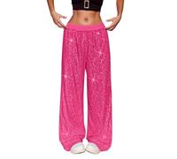 Pantalon Paillette Femme De Soirée Cocktail Strass Disco Métallique Droit Legging Noir Chic Et Elegant Vetement Annee 80 Tenue Style Décontracté Éléphant Déguisement Année Long Extensible Carnaval