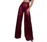 Pantalon Paillette Femme De Soirée Cocktail Strass Disco Métallique Droit Legging Noir Chic Et Elegant Vetement Annee 80 Tenue Style Décontracté Éléphant Déguisement Année Long Extensible Carnaval