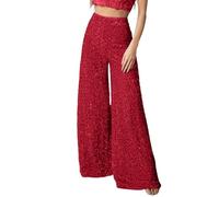 Pantalon Paillette Femme Pantalon Disco Femme Large Velours Taille Elastique Danse Combinaison Paillettes Legging Evase Tenue De Noir Annees 70 Jean Patte D'Elephant Moulante Short A 2Xl Sequin