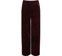 Pantalon Palazzo en velours à jambes larges pour femme - Coupe ample, bordeaux, 40-42