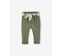 Pantalon paperbag bébé avec ceinture lichen 3M(60CM)
