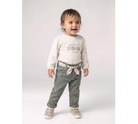 Pantalon paperbag bébé fille vert moyen uni 36M(97CM)