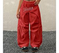 Pantalon parachute blanc à blocs de couleurs pour les préadolescentes, style streetwear Y2K, pour l'été/le printemps et les festivals de musique 7Y,8Y,9Y,10Y,11Y,12Y,13YgraphiquePolyester