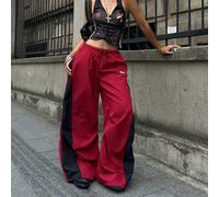 Pantalon parachute blocs de couleurs pour sortie, tenue de ville pour femmes au printemps et en été L,M,S,XL,XS,XXL,XXS,XXXL,XXXXLTissu tissé
