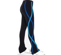 Pantalon Patinage Artistique, Fille Dames Patinage Pantalon Patinage Artistique avec Motif Ondulé Coloré, Motif en Spirale Costumes D'EntraîNement Plus Pantalon Velours