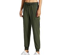 Pantalon Patte d'elephant Femme - Pantalon de Jogging Cargo léger pour Femme Entraînement athlétique Décontracté en Plein air Legging Noir Brillant Fille