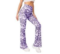 Pantalon Patte D'Elephant Femme Pantalon Yoga Taille Haute, Leggings Habillé De Sortie Mode Fluide Elastique Chic Et Elegant Hippie Deguisement Sport Vetement Disco Festival