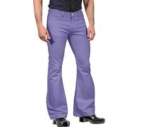 Pantalon pattes d'éléphant pour homme avec poches Vintage Punk coupe droite avec poches Fit décontracté Stretch Bell Bottom hip hop Rock Hose Rétro années 70 Costumes de carnaval et de disco Pantalon