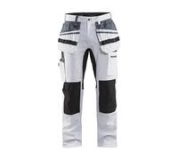 Blaklader 19101000 Pantalon de peintre avec élasticité, Blanc/noir, taille C56