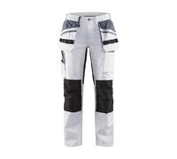 Pantalon peintre +stretch femme - 79101000 - Blanc/Noir