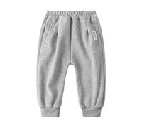 Pantalon Polaire Enfant Garcon Hiver Chaud 1-7 Ans Pantalon De Sport Garçon Taille élastique Large Pas Cher Confortable Casual Sport Jogging Streetwear Sweatpants (Grey, 4-5 Years)