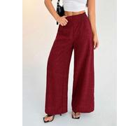 Pantalon pour femme Large Taille Élastique Couleur Unie Été Pantalon | Tissu polyester léger, taille élastique smockée, coupe jambe large pour une pour liberté totale