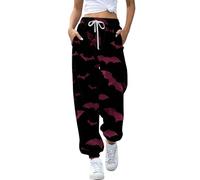 Pantalon pour femme - Taille élastique - Poche arrière - Pantalon de survêtement avec poches latérales - Sport décontracté - Pantalon imprimé - Coupe ample - Pantalon long en tissu - Pantalon de sport