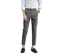 Pantalon pour homme, droit, fin, décontracté, longueur cheville, pantalon à neuf points, noir, style coréen, drapé fluide (29 gris)