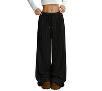 Pantalon Pyjama Femme Chaud,Pantalon Polaire Doux Taille éLastique avec Cordon De Serrage Jambes Larges Et Confortables IdéAl pour La Maison Les Nuits D'IntéRieur Et comme Pantalon Thermique d'hiver