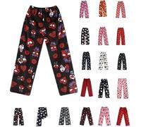 Pantalon Pyjama Femme Flanelle Bas de Pyjamas Polaire Chaud et Doux Très Confortable Anime Dessin Animé Y2K Kawaii Décontracté pour La Maison Lounge Pantalon de Pyjama pour Femmes Adolescente Filles