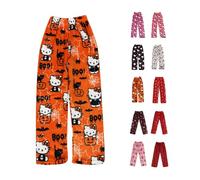 Pantalon Pyjama Femme Long Flanelle Bas de Pyjamas Polaire Chaud et Doux Confortable Fuzzy Anime Dessin Animé Y2K Kawaii Pantalons Décontracté pour La Maison Pantalon de Pyjama Pants Automne et Hiver