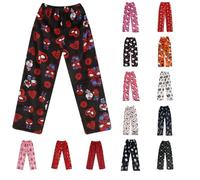 Pantalon Pyjama Halloween Noël pour Femme et Enfant - Bas de Pyjama Flanelle Femme Hiver Chaud et Doux Confort Cartoon Anime Imprimé Kawaii Mode Décontracté Vêtements de Nuit Pantalons Polaire Maison