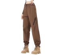 Pantalon Randonnée Femme Pantalon Cargo Femme Convertible Noir Sport De Jogging Ample Bas Large Baggy Toile Pluie Vêtements Imperméables Enduit Leger Polaires Trekking Taille Elastique Chantier